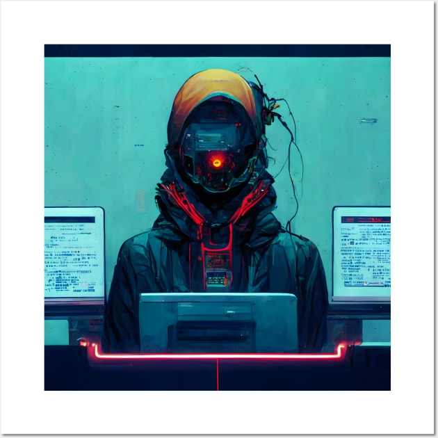 Cyberpunk hacker Wall Art by NiceIO